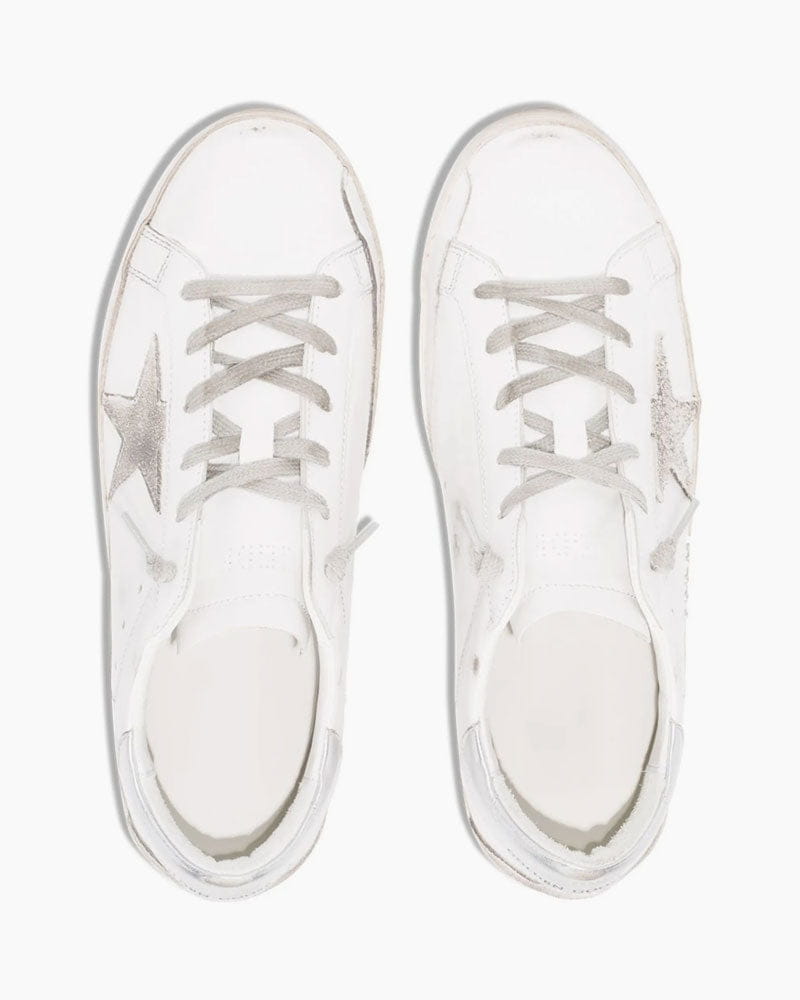 Women's Super Star Distressed Leather Low Top Sneakers