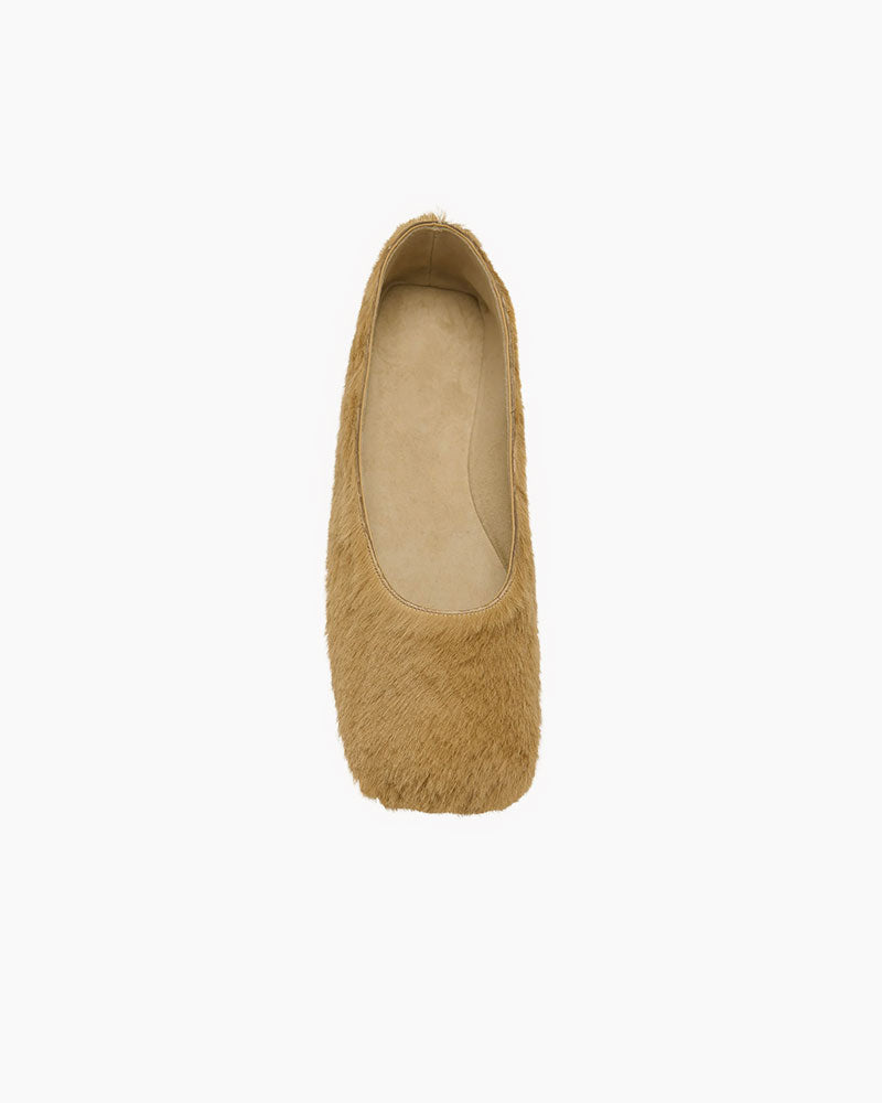 Square Ballet Flat in Pony