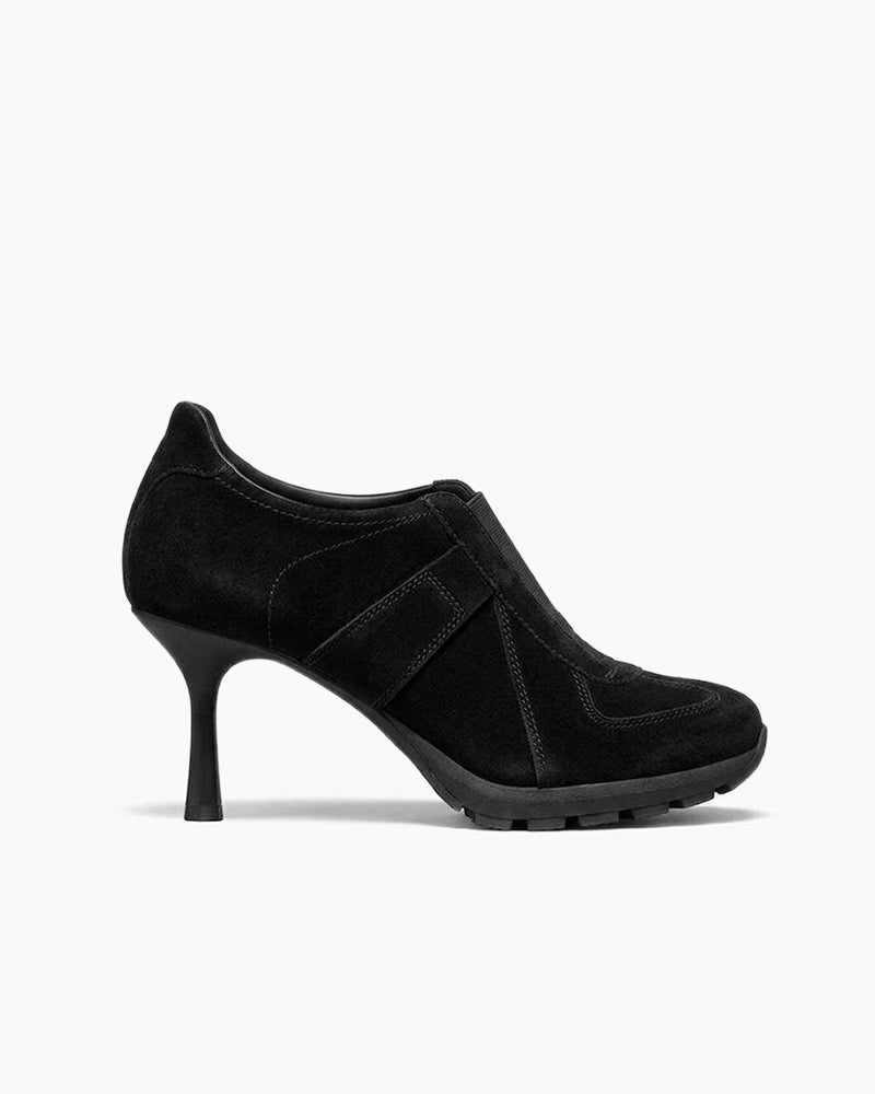 The Retro Amis Suede High Heel Sneakers-Black