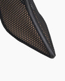 Pointed Hollow Mesh Thick Heels Boots