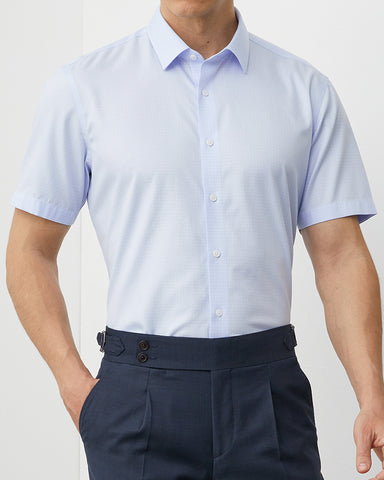 Business Formal Short-sleeved Shirt In 200s Cotton