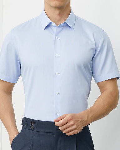 Business Formal Short-sleeved Shirt In 200s Cotton