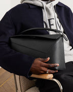 Large Form-Panel Leather Handbag