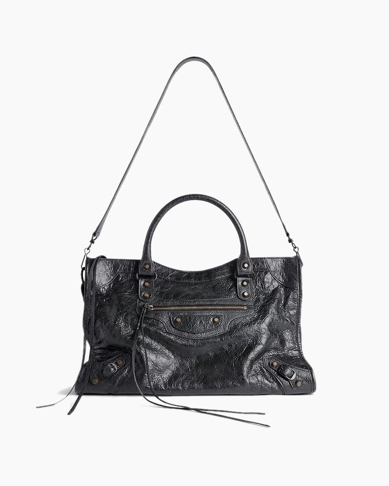 Women's black LA City Calfskin Bag Medium