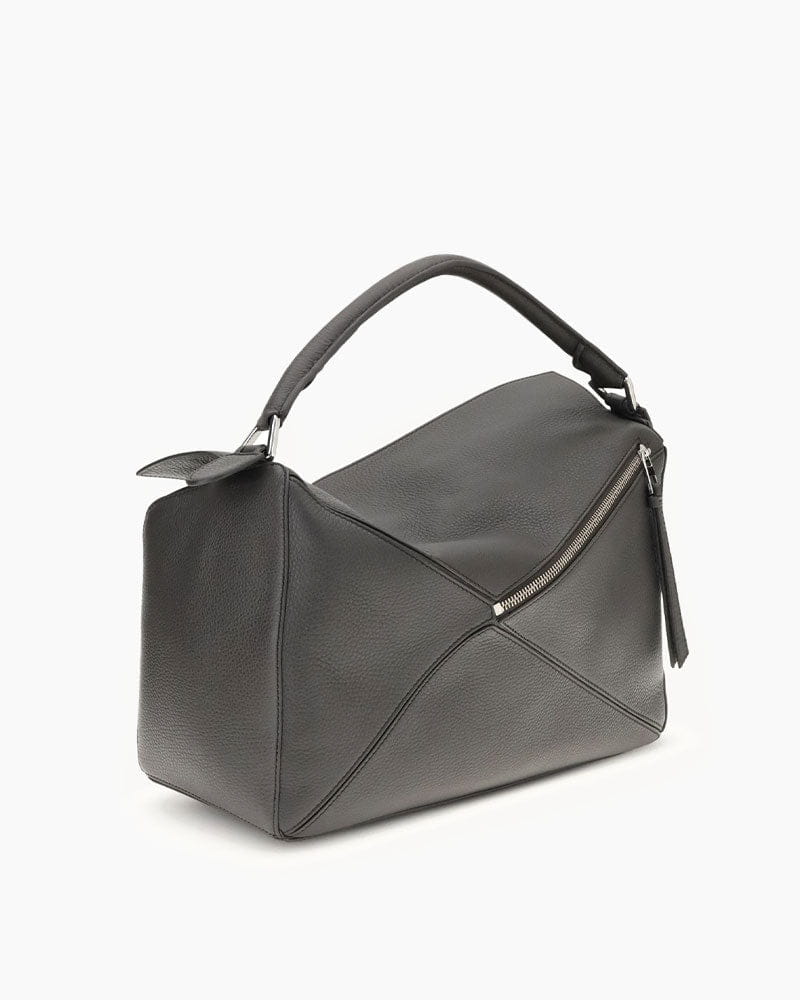 Large Form-Panel Leather Handbag