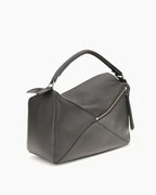 Large Form-Panel Leather Handbag