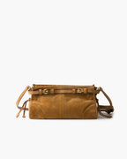 Elegant Rectangular Suede Tote with Zipper Closure