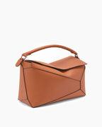 Large Form-Panel Leather Handbag