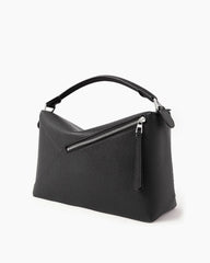 Large Form-Panel Leather Handbag