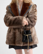 Mini Re-Nylon and Nappa Leather Bucket Bag