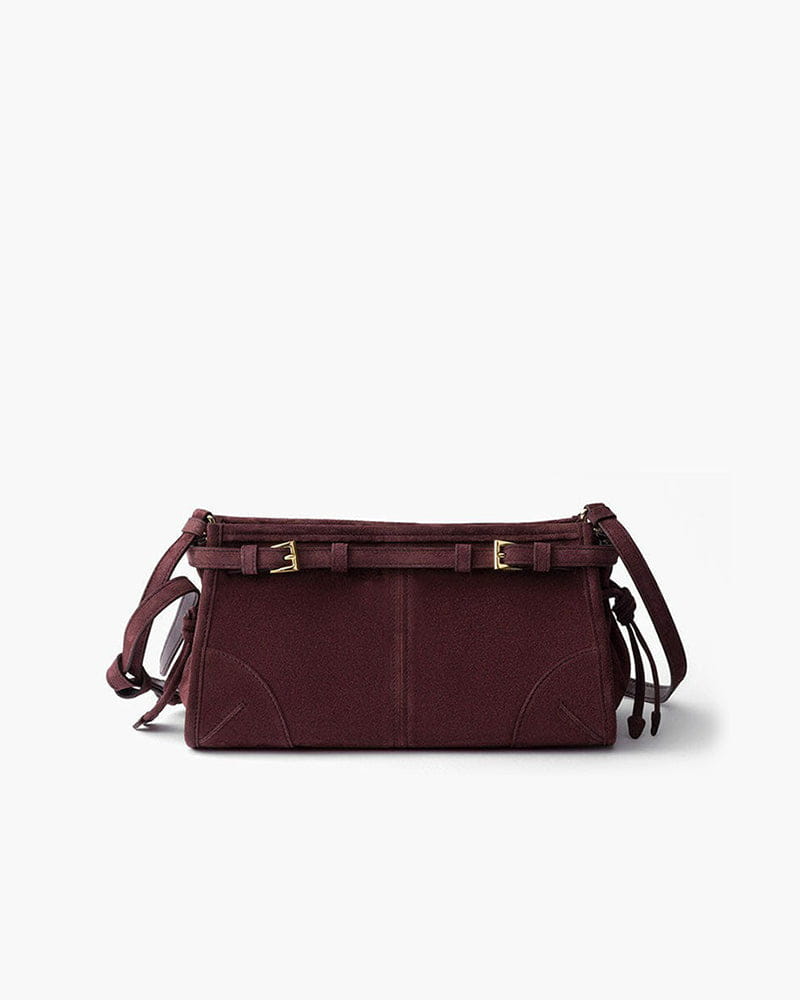 Elegant Rectangular Suede Tote with Zipper Closure