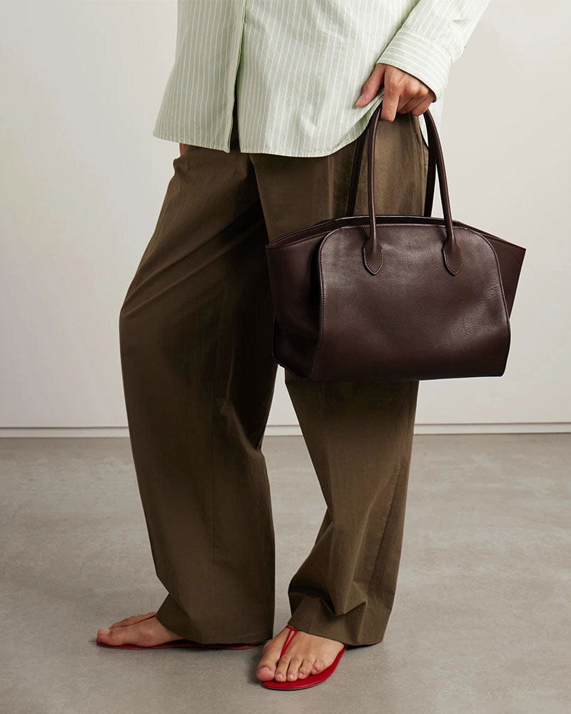 Brown Pure Line Leather Tote