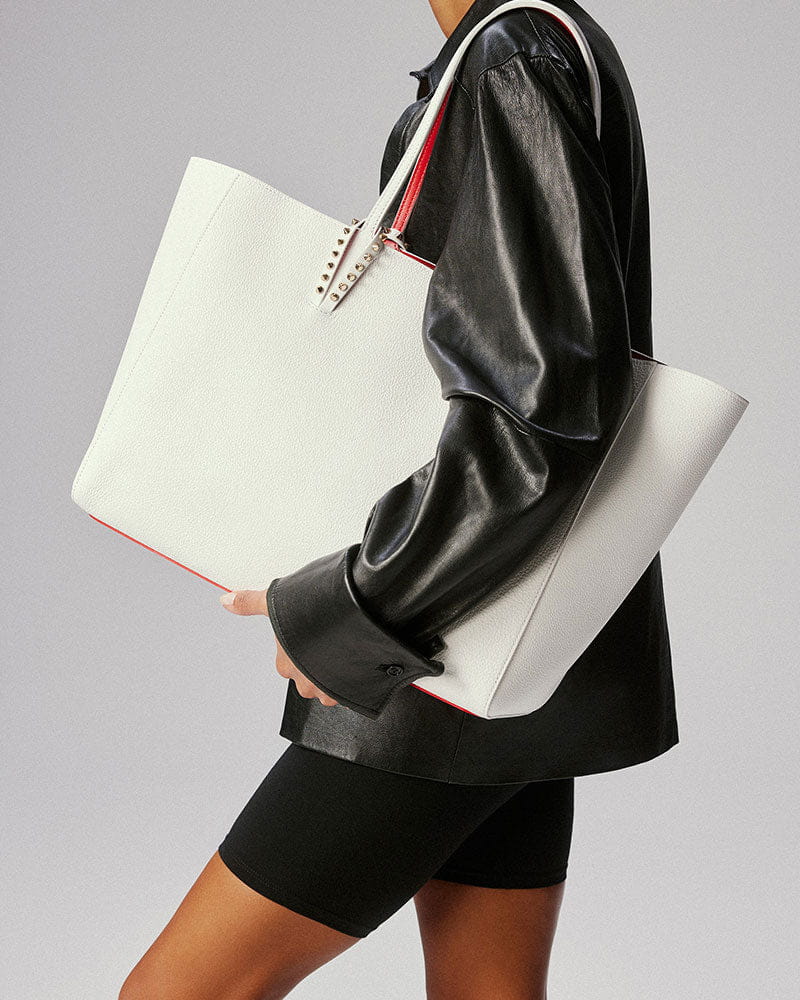 Large Calf Leather Tote Bag Spikes