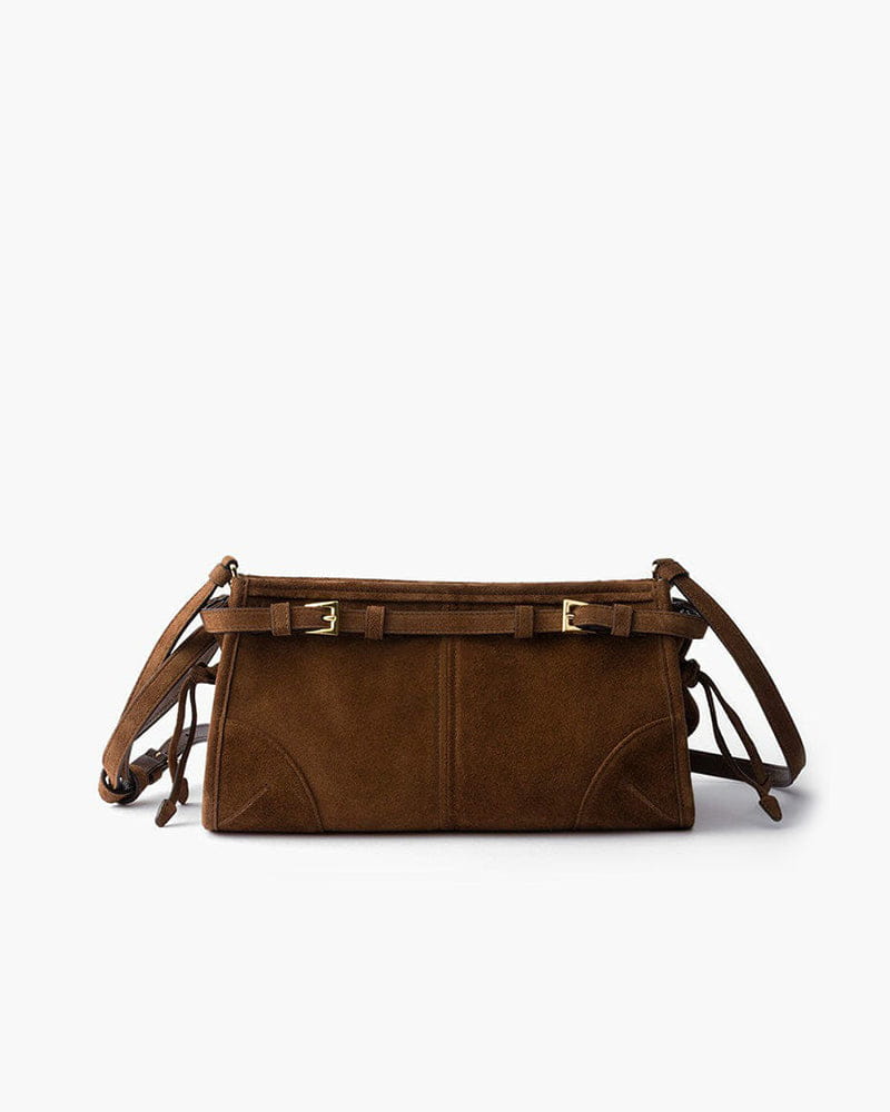 Elegant Rectangular Suede Tote with Zipper Closure