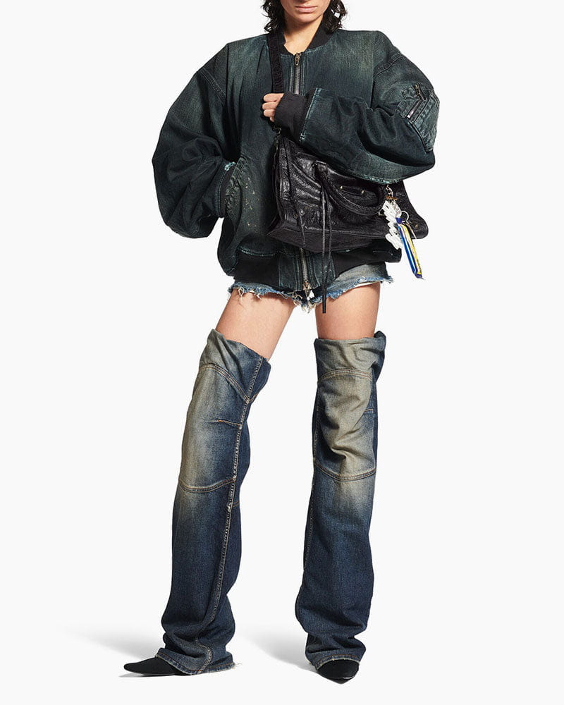 Women's black LA City Calfskin Bag Medium