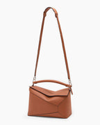 Large Form-Panel Leather Handbag