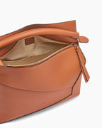 Large Form-Panel Leather Handbag