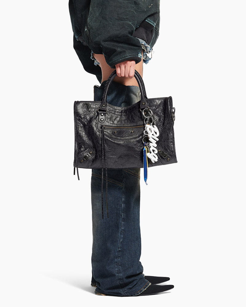 Women's black LA City Calfskin Bag Medium