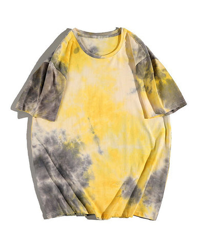 Tie-dyed Multicolor Crew Neck Short-sleeved T-shirt