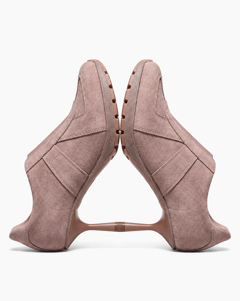 The Retro Amis Suede High Heel Sneakers-Brown