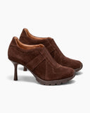 The Retro Amis Suede High Heel Sneakers-Brown