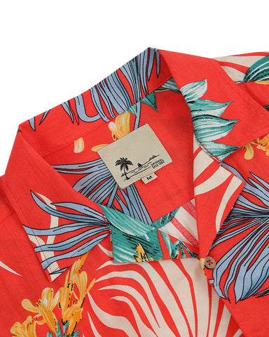 Summer Beach Flower-Print Camp Shirt