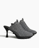 Women’s Grey Sport Chic Mesh High-Heel Sneaker Sandals
