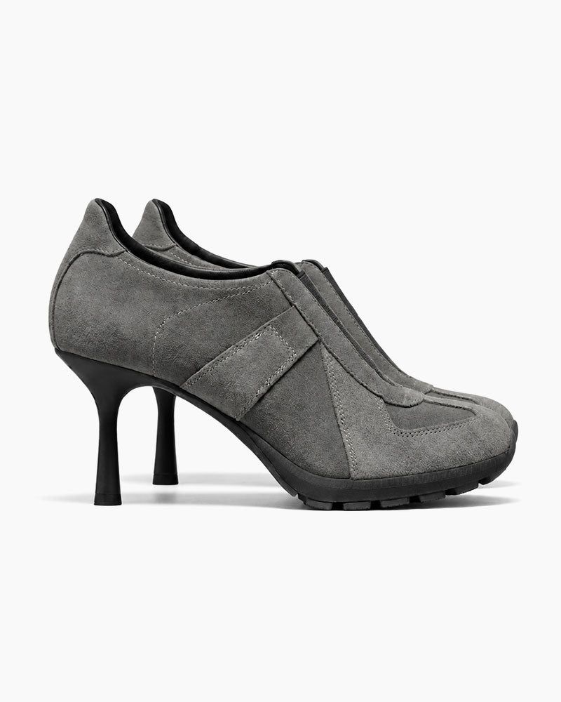 The Retro Amis Suede High Heel Sneakers-Brown