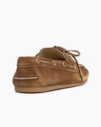 Women's Faded Suede Moccasins Brown Boat Shoes