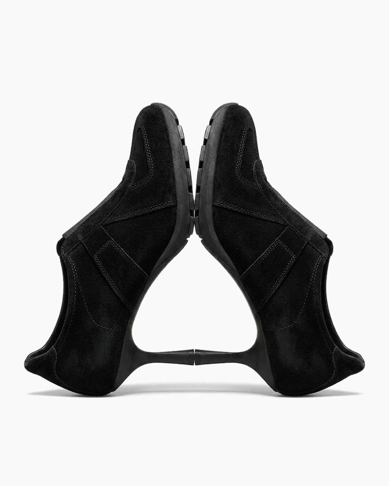 The Retro Amis Suede High Heel Sneakers-Black