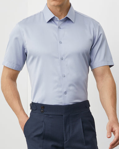 Business Formal Short-sleeved Shirt In 200s Cotton