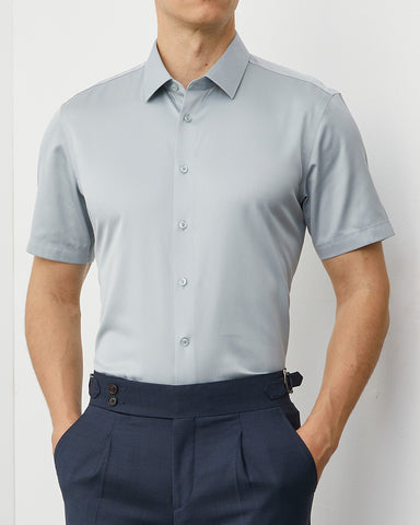 Business Formal Short-sleeved Shirt In 200s Cotton