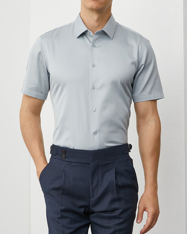 Business Formal Short-sleeved Shirt In 200s Cotton