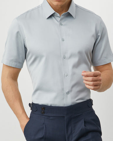 Business Formal Short-sleeved Shirt In 200s Cotton