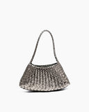 Silver Handwoven Metallic Shoulder Bag