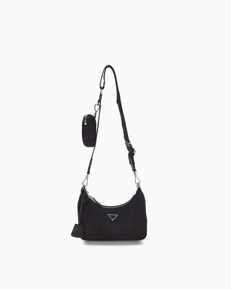 Re-edition 2005 Tessuto Hobo Bag in Black