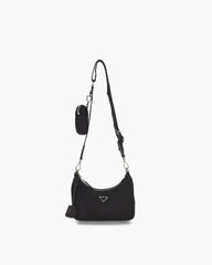 Re-edition 2005 Tessuto Hobo Bag in Black