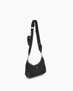 Re-edition 2005 Tessuto Hobo Bag in Black