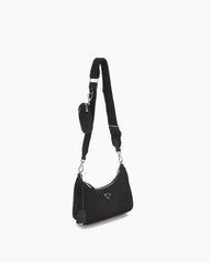 Re-edition 2005 Tessuto Hobo Bag in Black