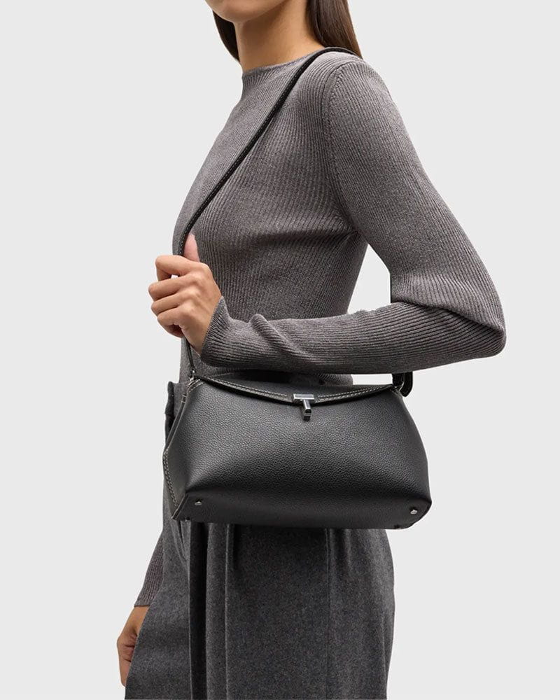 Women’s Elegant T-Lock Leather Clutch Bag