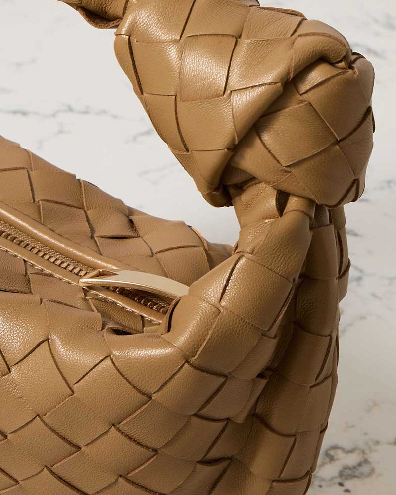 Mini Knotted Intrecciato Leather Tote