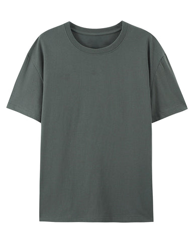 Large Solid Color Cotton Printed T-shirt