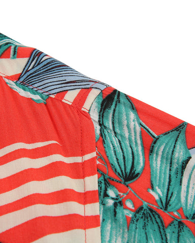 Summer Beach Flower-Print Camp Shirt