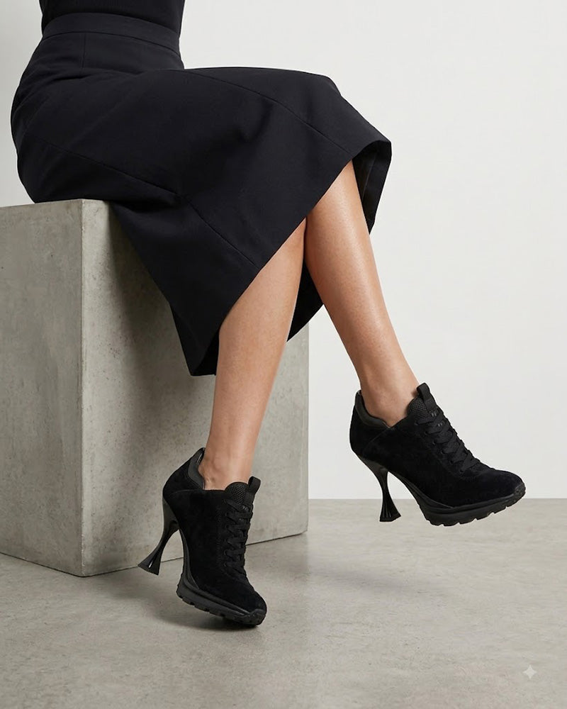 Women’s Sport-Chic Stiletto Suede High-Heel Sneakers