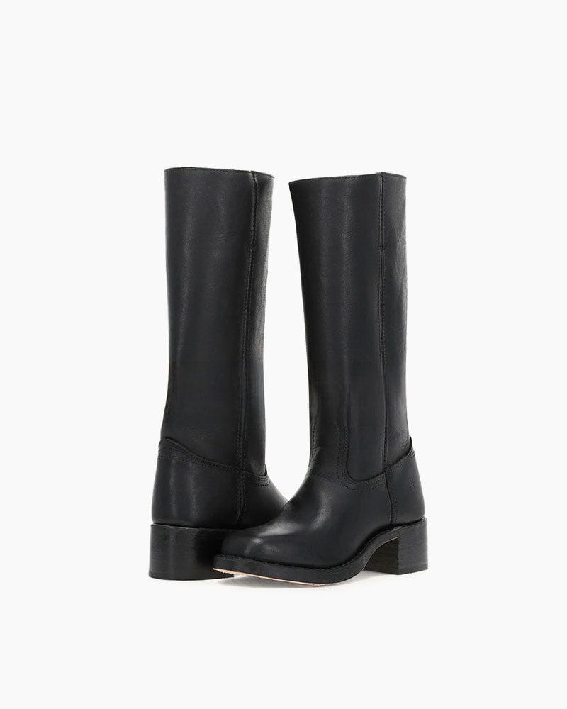 Women's Black Leather Knee-High Boots Secondary image