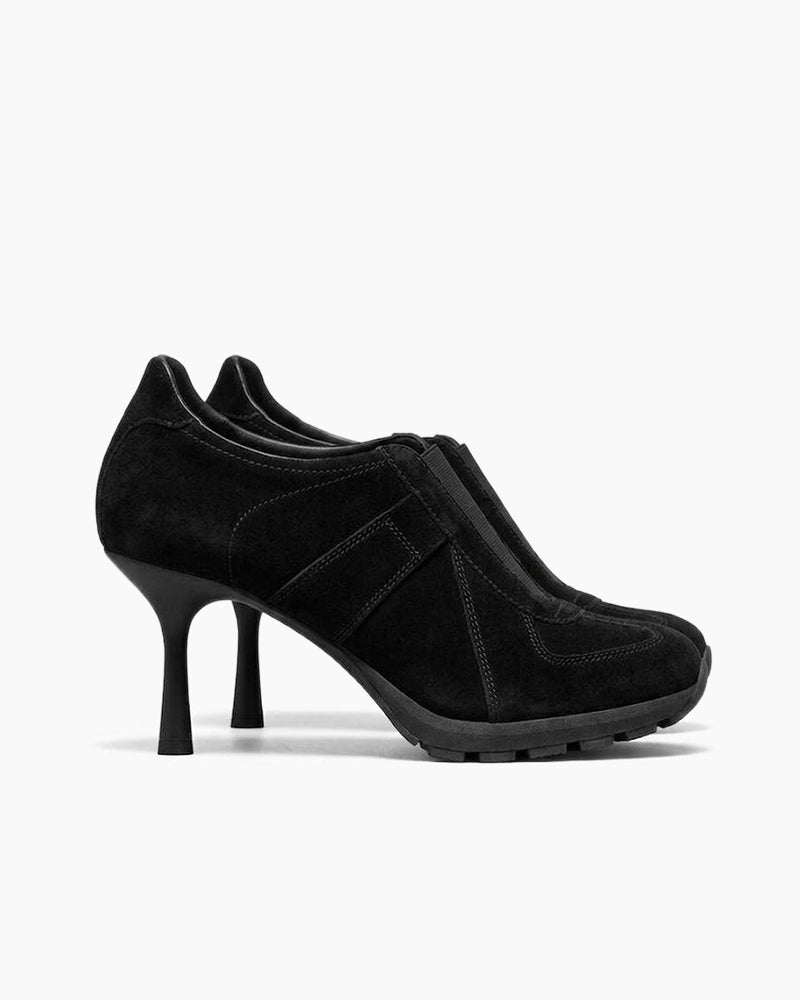 The Retro Amis Suede High Heel Sneakers-Black