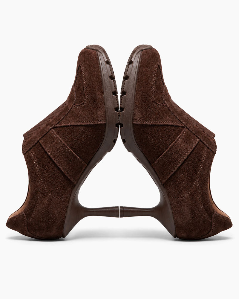 The Retro Amis Suede High Heel Sneakers-Brown