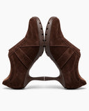 The Retro Amis Suede High Heel Sneakers-Brown