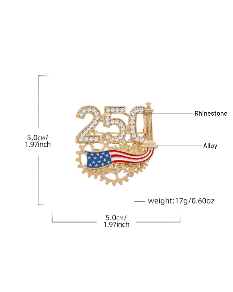 USA 250th Anniversary Commemorative Brooch