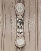 Multi Pocket Leather Shoulder Bag Zip Details